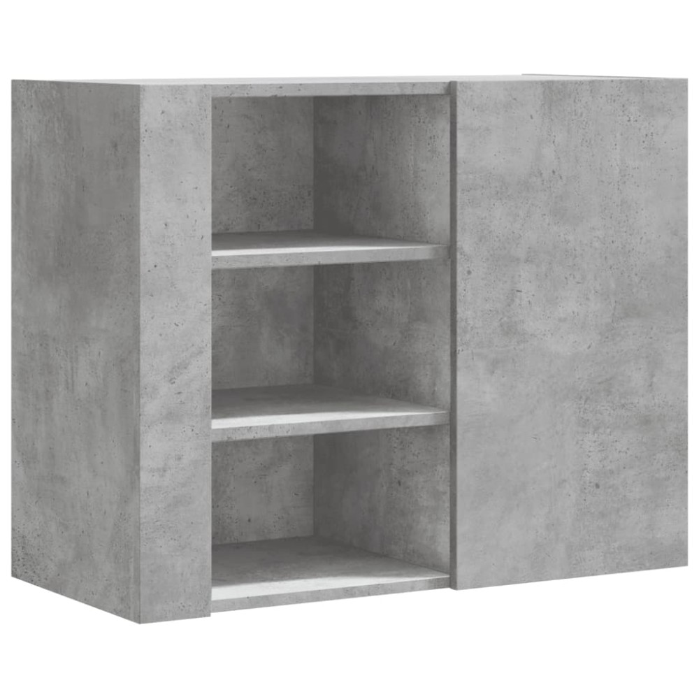 vidaXL Dulap de perete, gri beton, 75x35x60 cm, lemn prelucrat