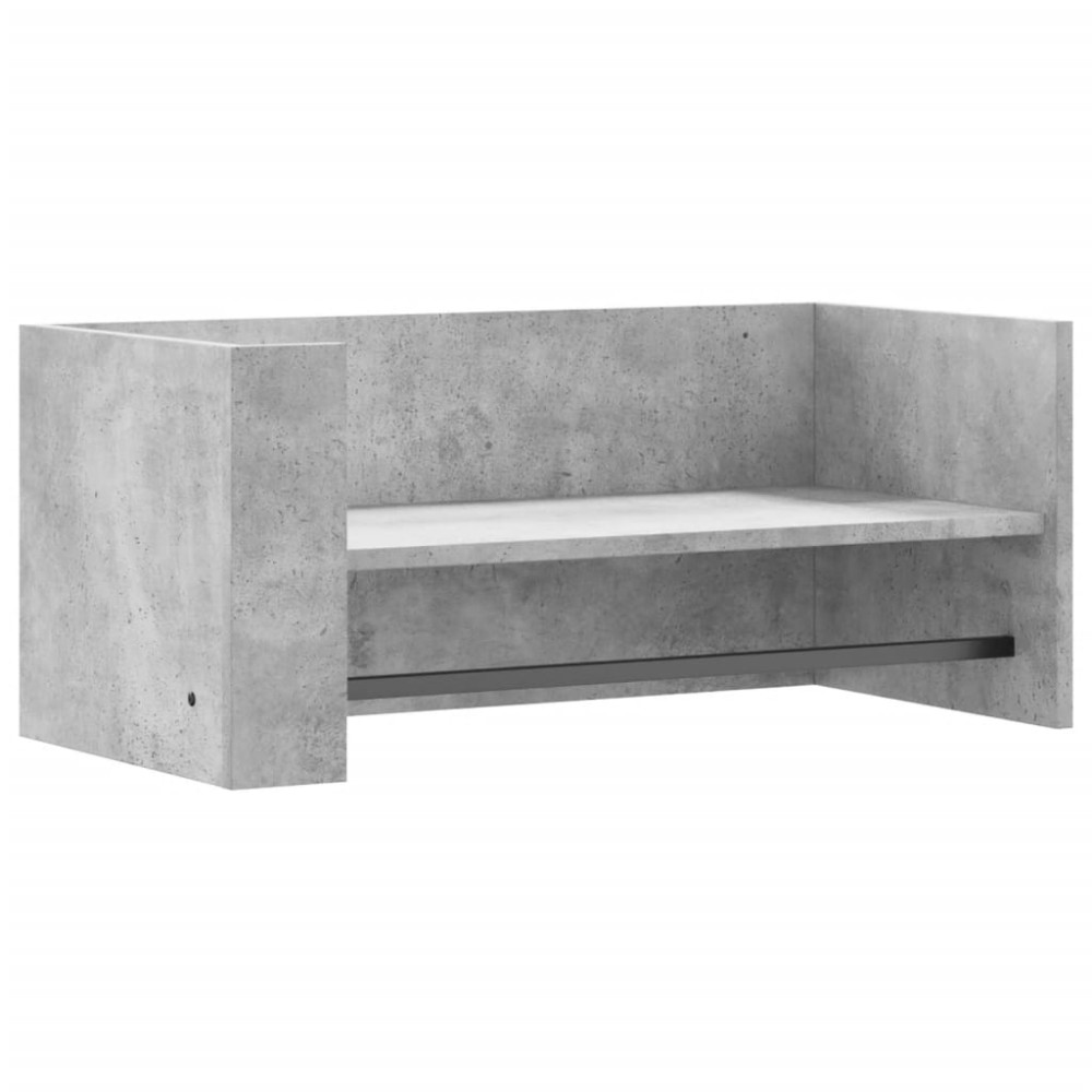 vidaXL Raft de perete, gri beton, 70,5x35x30,5 cm, lemn prelucrat