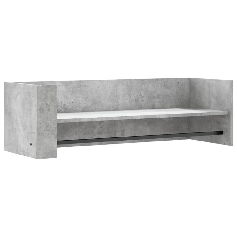 vidaXL Raft de perete, gri beton, 100x35x30,5 cm, lemn prelucrat