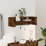 vidaXL Raft de perete, stejar fumuriu, 100x35x30,5 cm, lemn prelucrat vidaXL Raft de perete, stejar fumuriu, 100x35x30,5 cm, lemn prelucrat
