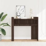 vidaXL Măsuță consolă, stejar maro, 100x35x90 cm, lemn prelucrat vidaXL Măsuță consolă, stejar maro, 100x35x90 cm, lemn prelucrat