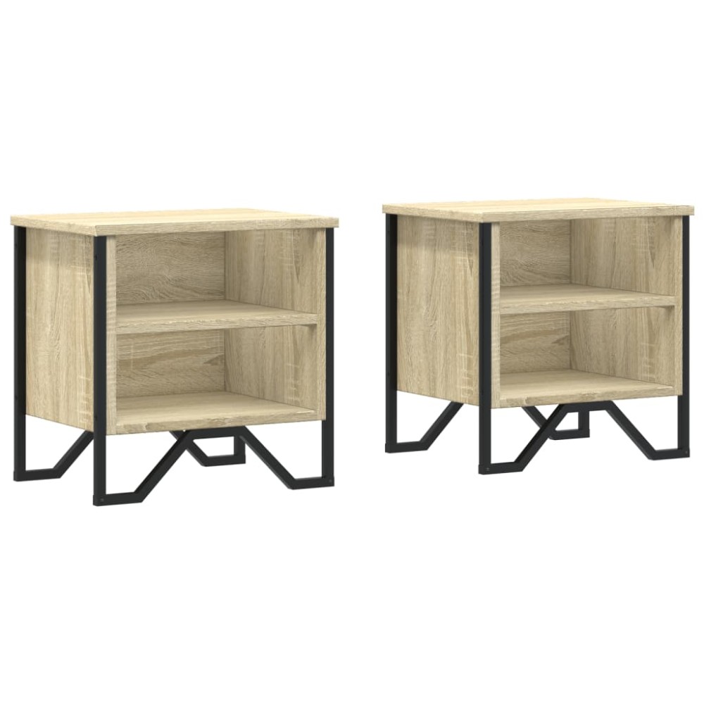 vidaXL Noptiere, 2 buc., stejar Sonoma, 40x30x40 cm, lemn prelucrat