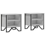 vidaXL Noptiere, 2 buc., sonoma gri, 40x30x40 cm, lemn prelucrat