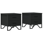 vidaXL Noptiere, 2 buc., negru, 40x41x40 cm, lemn prelucrat vidaXL Noptiere, 2 buc., negru, 40x41x40 cm, lemn prelucrat
