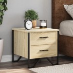 vidaXL Noptiere, 2 buc., stejar sonoma, 40x41x40 cm, lemn prelucrat vidaXL Noptiere, 2 buc., stejar sonoma, 40x41x40 cm, lemn prelucrat