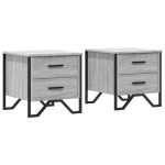 vidaXL Noptiere, 2 buc., gri sonoma, 40x41x40 cm, lemn prelucrat vidaXL Noptiere, 2 buc., gri sonoma, 40x41x40 cm, lemn prelucrat