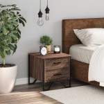 vidaXL Noptieră, stejar maro, 40x41x40 cm, lemn prelucrat