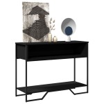 vidaXL Măsuță consolă, negru, 100x35x74,5 cm, lemn prelucrat vidaXL Măsuță consolă, negru, 100x35x74,5 cm, lemn prelucrat