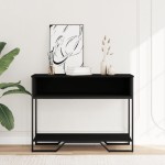 vidaXL Măsuță consolă, negru, 100x35x74,5 cm, lemn prelucrat vidaXL Măsuță consolă, negru, 100x35x74,5 cm, lemn prelucrat