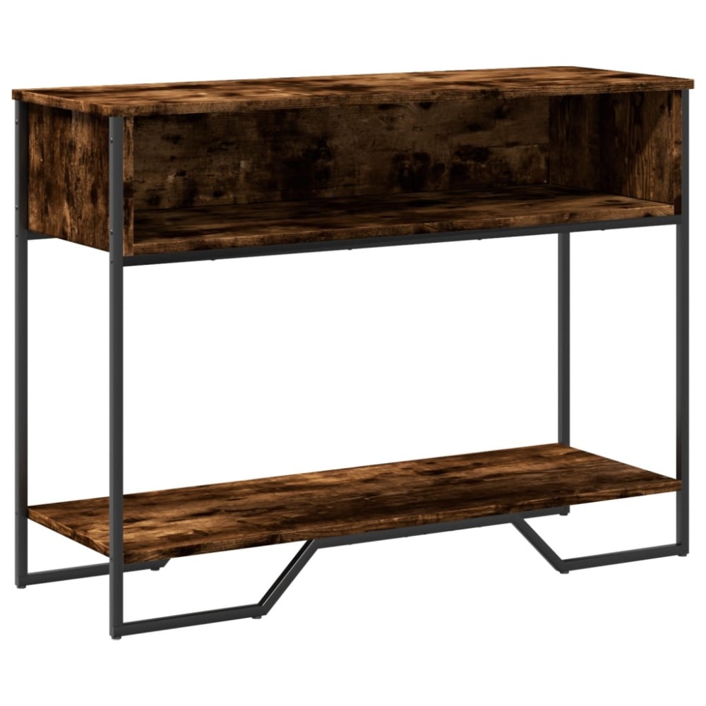 vidaXL Măsuță consolă, stejar fumuriu, 100x35x74,5 cm, lemn prelucrat