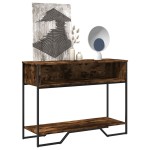 vidaXL Măsuță consolă, stejar fumuriu, 100x35x74,5 cm, lemn prelucrat vidaXL Măsuță consolă, stejar fumuriu, 100x35x74,5 cm, lemn prelucrat