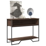 vidaXL Măsuță consolă, stejar maro, 100x35x74,5 cm, lemn prelucrat vidaXL Măsuță consolă, stejar maro, 100x35x74,5 cm, lemn prelucrat