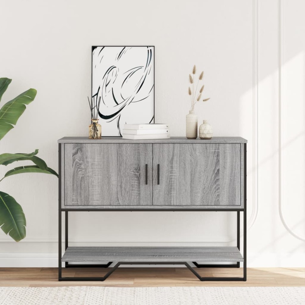 vidaXL Măsuță consolă, gri sonoma, 100x35x74,5 cm, lemn prelucrat