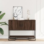 vidaXL Măsuță consolă, stejar maro, 100x35x74,5 cm, lemn prelucrat vidaXL Măsuță consolă, stejar maro, 100x35x74,5 cm, lemn prelucrat