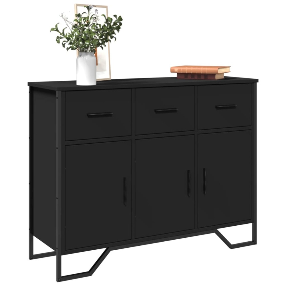 vidaXL Dulap, negru, 97x32,5x74,5 cm, lemn prelucrat