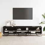 vidaXL Dulap TV, negru, 180x34x41 cm, lemn prelucrat vidaXL Dulap TV, negru, 180x34x41 cm, lemn prelucrat