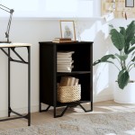 vidaXL Bibliotecă, negru, 50x31x74,5 cm, lemn prelucrat