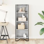 vidaXL Bibliotecă, gri sonoma, 50x31x137,5 cm, lemn prelucrat vidaXL Bibliotecă, gri sonoma, 50x31x137,5 cm, lemn prelucrat