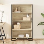 vidaXL Bibliotecă, stejar sonoma, 80x31x137,5 cm, lemn prelucrat vidaXL Bibliotecă, stejar sonoma, 80x31x137,5 cm, lemn prelucrat