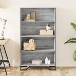 vidaXL Bibliotecă, gri sonoma, 80x31x137,5 cm, lemn prelucrat vidaXL Bibliotecă, gri sonoma, 80x31x137,5 cm, lemn prelucrat