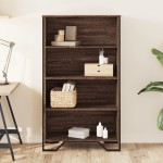 vidaXL Bibliotecă, stejar maro, 80x31x137,5 cm, lemn prelucrat vidaXL Bibliotecă, stejar maro, 80x31x137,5 cm, lemn prelucrat