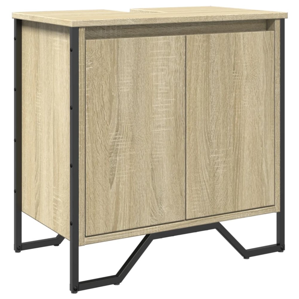 vidaXL Dulap chiuvetă baie, stejar sonoma, 60x35x60 cm, lemn prelucrat