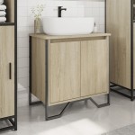 vidaXL Dulap chiuvetă baie, stejar sonoma, 60x35x60 cm, lemn prelucrat vidaXL Dulap chiuvetă baie, stejar sonoma, 60x35x60 cm, lemn prelucrat