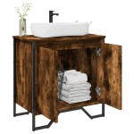 vidaXL Dulap chiuvetă baie, stejar fumuriu, 60x35x60 cm lemn prelucrat vidaXL Dulap chiuvetă baie, stejar fumuriu, 60x35x60 cm lemn prelucrat