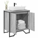 vidaXL Dulap chiuvetă baie, gri sonoma, 60x35x60 cm, lemn prelucrat vidaXL Dulap chiuvetă baie, gri sonoma, 60x35x60 cm, lemn prelucrat