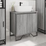 vidaXL Dulap chiuvetă baie, gri sonoma, 60x35x60 cm, lemn prelucrat vidaXL Dulap chiuvetă baie, gri sonoma, 60x35x60 cm, lemn prelucrat