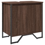 vidaXL Dulap chiuvetă de baie, stejar maro, 60x35x60 cm lemn prelucrat vidaXL Dulap chiuvetă de baie, stejar maro, 60x35x60 cm lemn prelucrat
