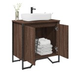 vidaXL Dulap chiuvetă de baie, stejar maro, 60x35x60 cm lemn prelucrat vidaXL Dulap chiuvetă de baie, stejar maro, 60x35x60 cm lemn prelucrat