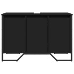 vidaXL Dulap pentru chiuvetă baie, negru, 91x35x60 cm, lemn prelucrat vidaXL Dulap pentru chiuvetă baie, negru, 91x35x60 cm, lemn prelucrat