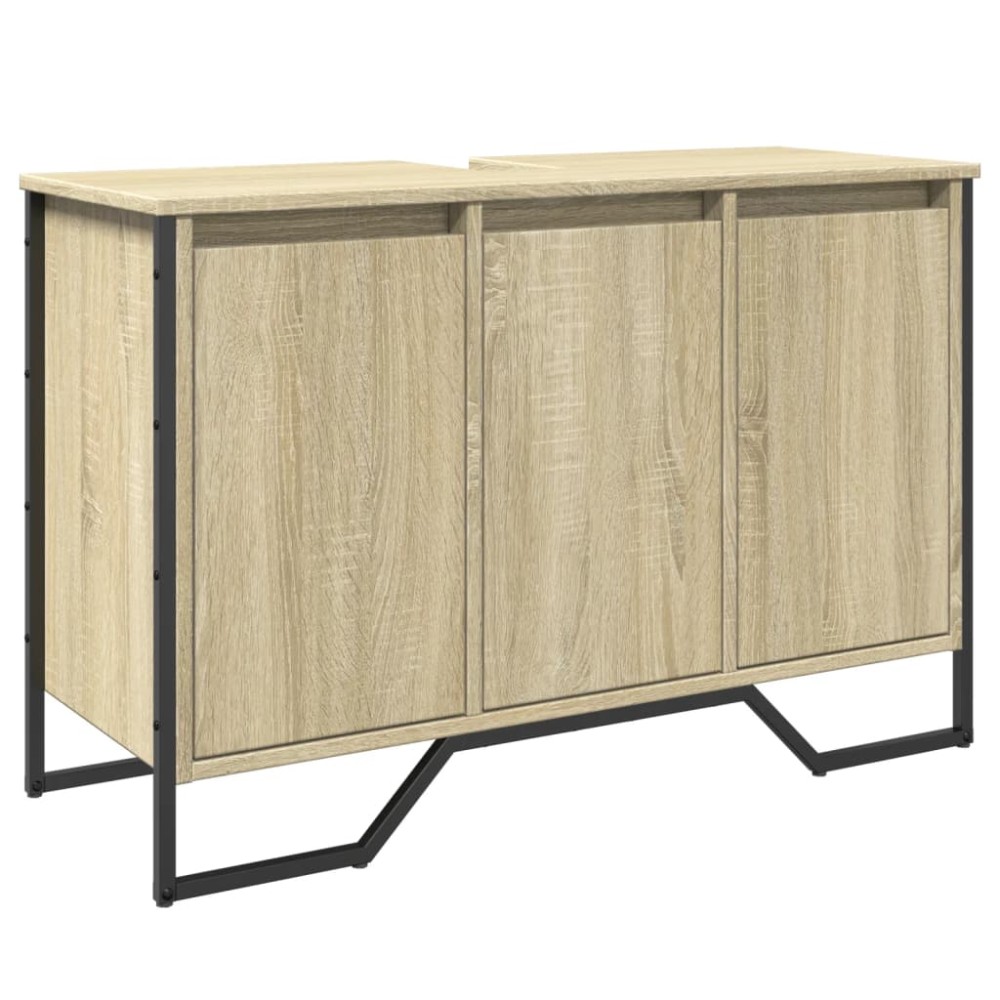 vidaXL Dulap chiuvetă baie, stejar sonoma, 91x35x60 cm, lemn prelucrat