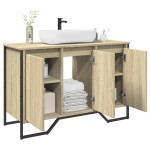 vidaXL Dulap chiuvetă baie, stejar sonoma, 91x35x60 cm, lemn prelucrat vidaXL Dulap chiuvetă baie, stejar sonoma, 91x35x60 cm, lemn prelucrat