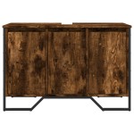 vidaXL Dulap chiuvetă baie, stejar fumuriu, 91x35x60 cm lemn prelucrat