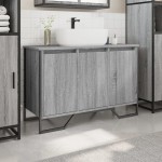 vidaXL Dulap chiuvetă baie, gri sonoma, 91x35x60 cm, lemn prelucrat