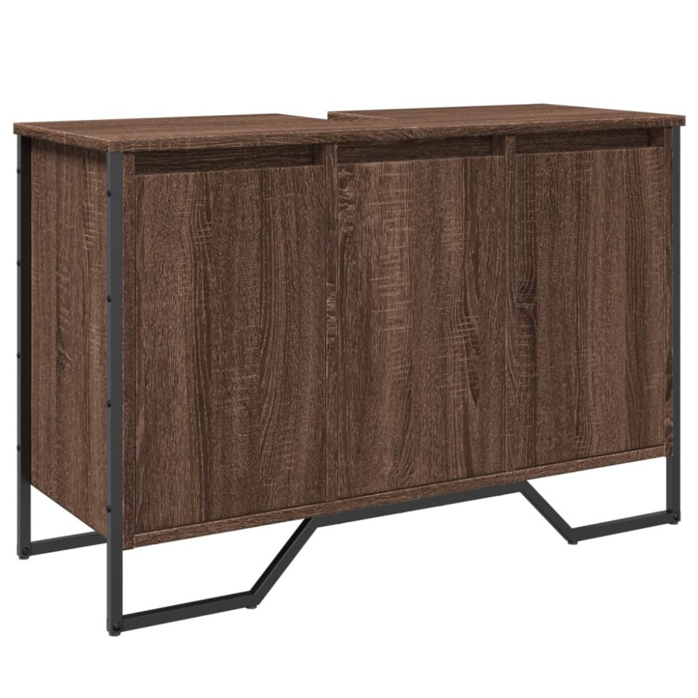 vidaXL Dulap chiuvetă de baie, stejar maro, 91x35x60 cm lemn prelucrat