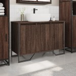 vidaXL Dulap chiuvetă de baie, stejar maro, 91x35x60 cm lemn prelucrat vidaXL Dulap chiuvetă de baie, stejar maro, 91x35x60 cm lemn prelucrat