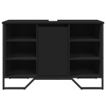 vidaXL Dulap pentru chiuvetă baie, negru, 91x35x60 cm, lemn prelucrat vidaXL Dulap pentru chiuvetă baie, negru, 91x35x60 cm, lemn prelucrat