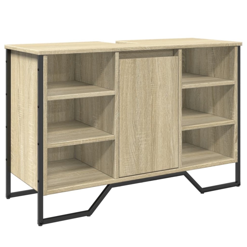 vidaXL Dulap chiuvetă baie, stejar sonoma, 91x35x60 cm, lemn prelucrat