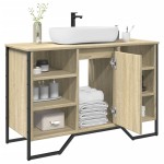 vidaXL Dulap chiuvetă baie, stejar sonoma, 91x35x60 cm, lemn prelucrat vidaXL Dulap chiuvetă baie, stejar sonoma, 91x35x60 cm, lemn prelucrat