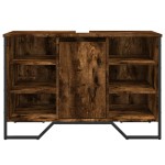 vidaXL Dulap chiuvetă baie, stejar fumuriu, 91x35x60 cm lemn prelucrat