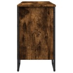 vidaXL Dulap chiuvetă baie, stejar fumuriu, 91x35x60 cm lemn prelucrat