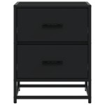 vidaXL Noptiere, 2 buc., negru, 40x31x50 cm, lemn prelucrat