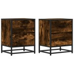 vidaXL Noptiere, 2 buc., stejar fumuriu, 40x31x50 cm, lemn compozit vidaXL Noptiere, 2 buc., stejar fumuriu, 40x31x50 cm, lemn compozit