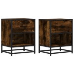 vidaXL Noptiere, 2 buc., stejar fumuriu, 40x31x50 cm, lemn compozit vidaXL Noptiere, 2 buc., stejar fumuriu, 40x31x50 cm, lemn compozit