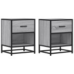 vidaXL Noptiere, 2 buc., gri sonoma, 40x31x50 cm, lemn compozit vidaXL Noptiere, 2 buc., gri sonoma, 40x31x50 cm, lemn compozit