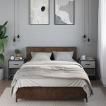 vidaXL Noptiere, 2 buc., gri sonoma, 40x31x50 cm, lemn compozit vidaXL Noptiere, 2 buc., gri sonoma, 40x31x50 cm, lemn compozit
