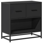 vidaXL Noptiera neagra 60x31x60 cm lemn prelucrat si metal